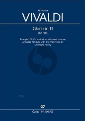 Vivaldi Gloria in D RV 589 Soli SSA, Coro SSAB, Ob, Tr, 2 Vl, Va, Bc (Klavierauszug) (arr. Christiane Rosiny)