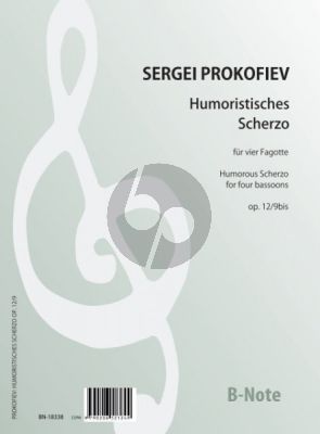 Prokofieff Humorous Scherzo Op. 12 No. 9 for 4 Bassoons (Score/Parts)