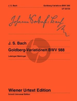 Bach Goldberg Variationen BWV 988 Klavier (Herausgegeven von Christoph Wolff und Fingersatz Huguette Dreyfuss) (Wiener Urtext)