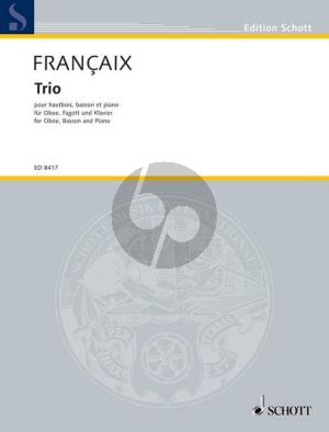 Francaix Trio Oboe-Bassoon and Piano (1994) (Score/Parts)