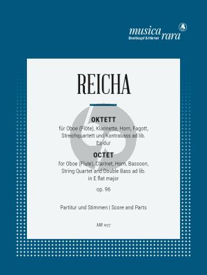 Reicha Octet E flat-major Op.96 Oboe [Flute]-Clar.-Horn-Bassoon-Stringquartet-Bass ad lib. (Score/Parts) (edited by Kurt Janetzky)