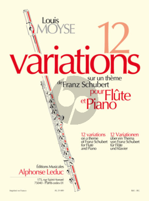 Schubert 12 Variations sur theme de Schubert D.802 (Trockne Blumen) Flute-Piano (edited by Louis Moyse)