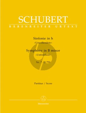 Schubert Symphony No.7 B-minor D.759 (Unfinished) Full Score
