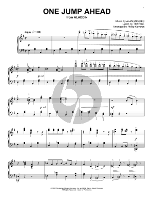 One Jump Ahead [Ragtime version] (from Aladdin) (arr. Phillip Keveren)