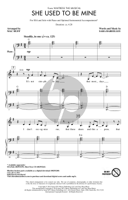 She Used To Be Mine (from Waitress the Musical) (arr. Mac Huff)