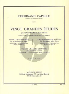 Capelle 20 Grandes Etudes Vol.1 No.1 - 10 Hautbois ou Saxophone (d'apres Sivori- A.Charpentier-Rode & Fiorillo)