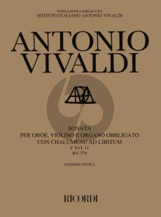 Vivaldi Sonata RV 779 - F.XVI:11 Oboe-Violin-Organ obligato with Chalumeau ad lib. (Score/Parts)