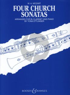 Mozart 4 Church Sonatas No. 2 (K68), No.1 (K67), No. 10 (K244) and No. 17 (K336) Clarinet in Bb and Piano (Arranged by Yona Ettlinger)