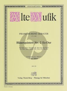 Danzi Quintett No.2 Es-dur für Flöte, Oboe, Klarinette (B), Horn (Es) und Fagott (Stimmen) (Udo Sirker)