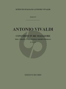 Vivaldi Concerto RV 564 per 2 Violini e 2 Violoncelli, Strings and Bc Score (Gian Francesco Malipiero)