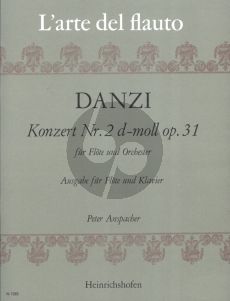 Danzi Konzert No. 2 d-moll Op. 31 Flöte und Orchester (Klavierauszug) (Peter Anspacher)