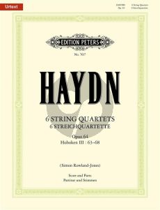 Haydn 6 String Quartets Op.64 Hob.III: 63 - 68 (Score/Parts) (Simon Rowland-Jones) (Peters-Urtext)