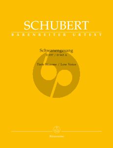 Schubert Schwanengesang D.957 - Die Taubenpost D.965A Tief/Low (edited by Walther Durr) (Barenreiter-Urtext)