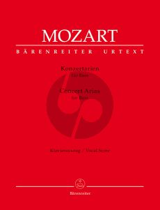 Mozart Konzertarien (Concert Arias) for Bass Voice and Piano (edited by Thomas Seedorf and Christian Beyer) (Barenreiter-Urtext)