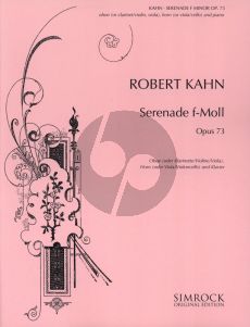 Kahn Serenade F-minor Op. 73 Oboe (Clarinet, Violin, Viola) - Horn (Viola, Violoncello) and Piano -piano (Score/Parts)