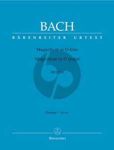 Bach Magnificat D-dur BWV 243 Partitur (2. Fassung mit 4 Einlagesätzen der Es-Dur-Fassung (transponiert)) (Herausgegeben von Alfred Durr - Barenreiter Urtext)