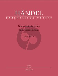 Handel 9 Deutsche Arien HWV 202 - 210 Sopran-Violine [Flote/Oboe]-Bc (Score/Parts) (Walther Siegmund-Schultze,)