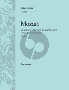 Mozart Vesperae solennes de Confessore KV 339 (Soli-Choir-Orch.) Vocal Score (Breitkopf) (edited by Ulrich Haverkampf)