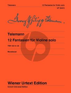 telemann 12 Fantasien TWV 40:14-25 Violine solo (ed. Bernhard Moosbauer) (Wiener-Urtext)