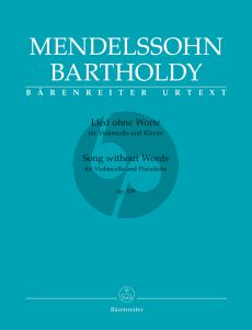 Mendelssohn Lied ohne Worte Op.109 für Violoncello und Klavier (R. Larry Todd) (Barenreiter-Urtext)