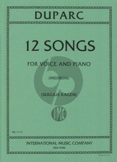 Duparc 12 Songs Medium Voice (Sergius Kagen)