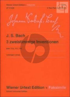 3 Zweist. Inventionen (BWV 772 - 777 - 779) (edited by Ulrich Leisinger) (fingering Oswald Jonas)