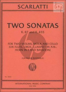 2 Sonatas K.87 and K.455 (2 Vi.-Va.-Vc.) (or Fl.-Ob.-Clar.[A/Bb]-Hrn[F]-Bsn.)