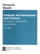 Busoni Andante mit Variationen und Scherzo Op.18A (BV.184) Violin-Violoncello-Piano Score and Parts (edited by Jutta Theurich)