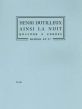 Dutilleux Ainsi la Nuit pour Quatuor a Cordes (Partition)