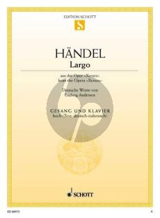 Handel Largo Ombra mai fu (recit: Frondi Tenere Aria) (Xerxes) High Voice and Piano (Italienisch-Deutsch)