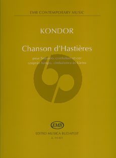 Kondor Chanson d'Hastieres for Soprano, Cymbalon and Horn Score