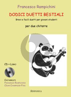 Rampichini Dodici Duetti Bestiali 2 Guitars (Short and easy duets for young students) (Bk-Cd)