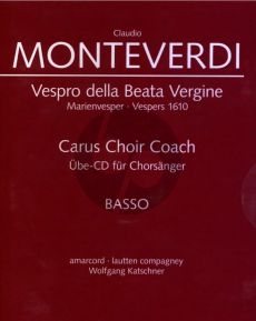 Monteverdi Vespro della Beata Vergine (Marienvespers 1610) Bass Chorstimme MP3-CD (Soli-Choir-Orch.) (Carus Choir Coach)