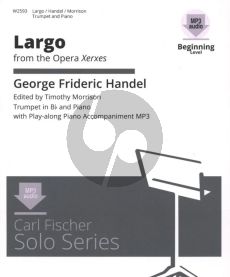 Handel Largo from Xerxes for Trumpet and Piano Accompaniment MP3 Audio Online (Edited by Timothy Morrison) (Grade 2)
