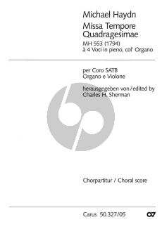 Haydn Missa Tempore Quadragesimae (MH 553) SATB and Organ and Violone Choral Score (edited by Charles H.Sherman)