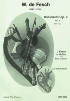 Fesch Triosonatas Op. 7 Vol. 2 2 Flutes [Violins] and Bc (Score/Parts)