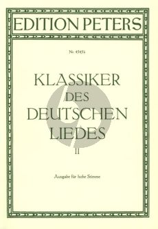 Klassiker des Deutschen Liedes Vol. 2 Hohe Stimme (Meisterlieder des 17 - 19 Jahrhundert) (Hans-Joachim Moser)