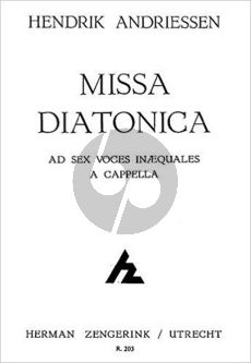 Andriessen Missa Diatonica for Mixed Choir 6 Voices Score