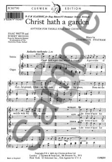 Statham Christ Hath A Garden Treble Voice-SATB-Organ