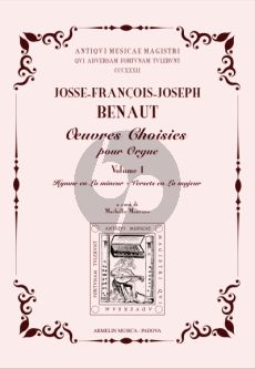 Benaut Oeuvrs Choisies Vol. 1 Orgue (edited by Maurizio Machella)