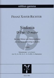 Richter Sinfonia D-Dur für 2 Hörner und Streichorchester Stimmensatz (Rudolf Lück)