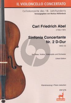 Abel Sinfonia Concertante No.2 D-Major WKO 43 for Oboe, Violin, Violoncello and Piano (Score and Parts)