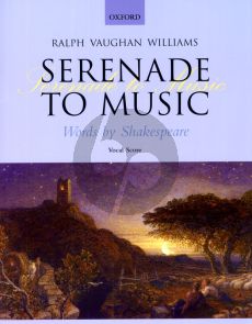 Vaughan Williams Serenade to Music (Words by Shakespeare) Soli-SATB-Orchestra Vocal Score