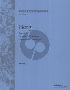 Berg Concerto for Violin and Orchestra Fullscore (In Memory of an Angel – Urtext edited by Michael Kube) (Breitkopf and Henle)