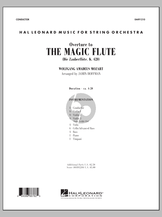 Overture To The Magic Flute Full Score Broekmans And Van Poppel