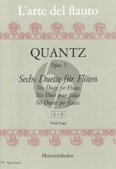 Quantz 6 Duette Op. 5 Vol. 2 No. 4 - 6 2 Flöten (Spielpartitur) (Frank Nagel)