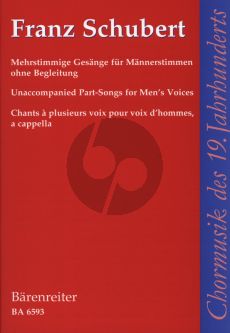 Schubert Mehrstimmige Gesänge für Männerstimmen (Auswahl von acht Sätzen - meist TTBB, auch TTBBB und TTB) (Dietrich Berke)
