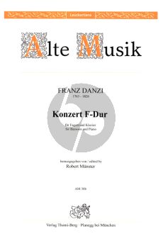 Danzi Konzert No.2 F-dur Fagott-Klavier (Herausgegeben von Robert Munster)