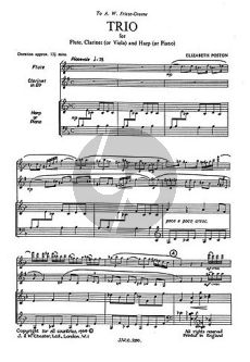 Poston Trio Flute-Clarinet-Harp (or Piano) (Score/Parts)