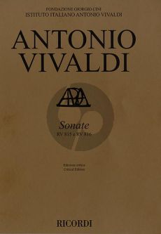 Vivaldi Sonata RV 815 en RV 816 Violin and Bc Score (Critical edition by Michael Talbot)